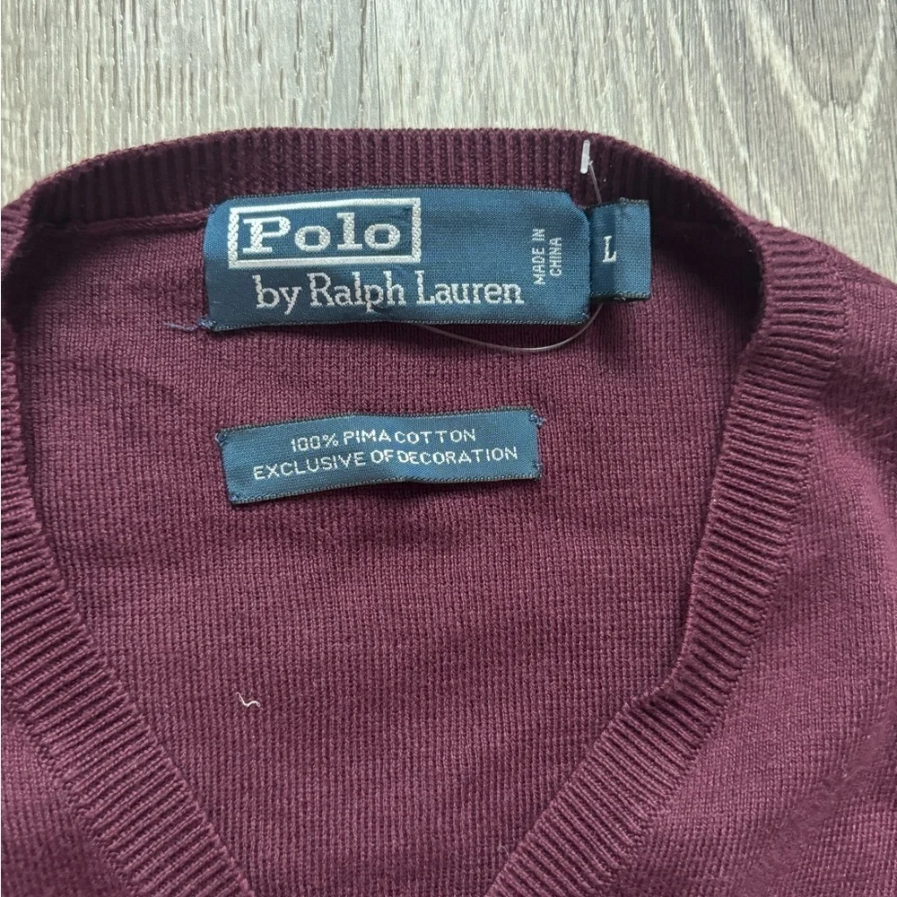 NWOT Polo by Ralph Lauren Men's Burgundy Sweater Size L